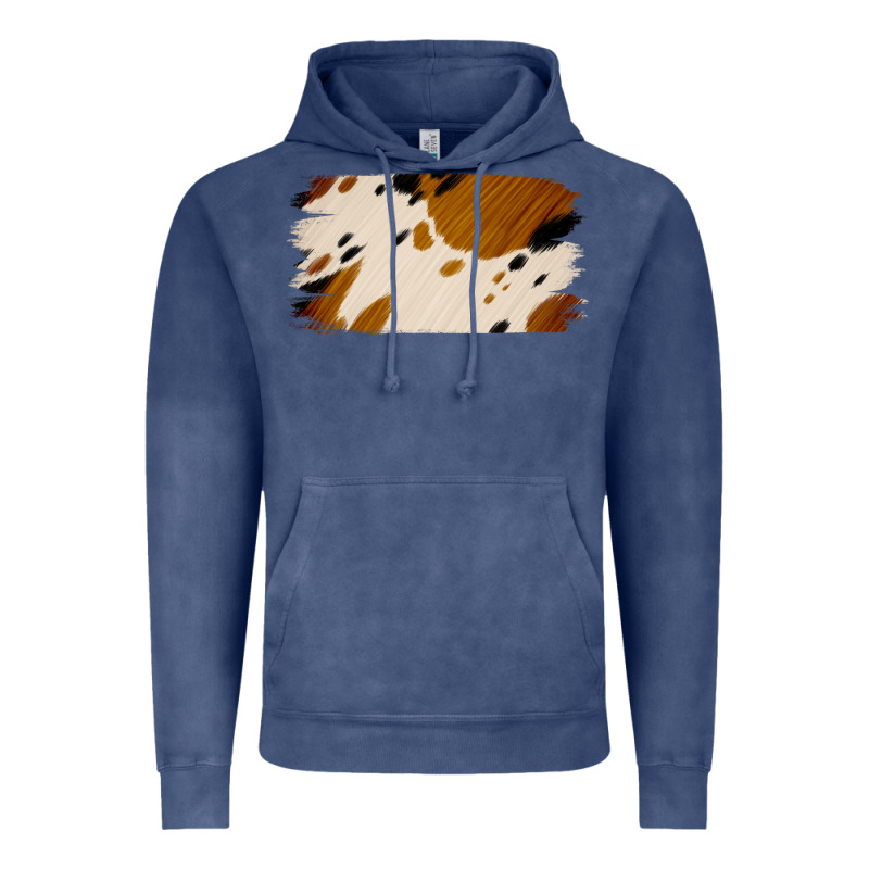 Cowhide Black And Light Brown Brushstroke Vintage Hoodie by Jasminsmagicworld | Teevron