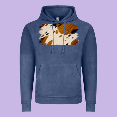 Cowhide Black And Light Brown Brushstroke Vintage Hoodie Designed By Jasminsmagicworld