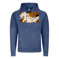 Vintage Denim Cowhide Black and Light Brown Brushstroke Vintage Hoodie - Jasminsmagicworld