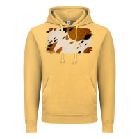 Vintage Mustard Cowhide Black and Light Brown Brushstroke Vintage Hoodie - Jasminsmagicworld