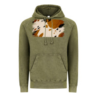 Vintage Olive Cowhide Black and Light Brown Brushstroke Vintage Hoodie - Jasminsmagicworld