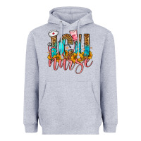 Heather Grey Western ICU Intensive Care Unit Nurse Heavyweight Hoodie - FaDigitalArtStudio