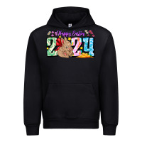 Black Happy Easter 2024 Urban Hoodie - CowhideDigitalArt