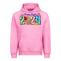 Fuchsia Pink Happy Easter 2024 Urban Hoodie - CowhideDigitalArt