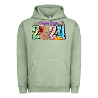 Pigment Oil Green Happy Easter 2024 Urban Hoodie - CowhideDigitalArt