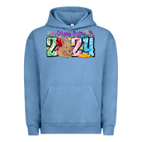Pigment Pebble Blue Happy Easter 2024 Urban Hoodie - CowhideDigitalArt