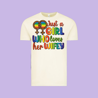 Just A Girl Who Loves Her Wifey Vintage Tee Designed By Bundleandbundleshop