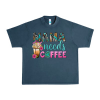 Midnight Navy Mama Needs Coffee Bbs Urban Heavy Tee - BundleAndBundleShop