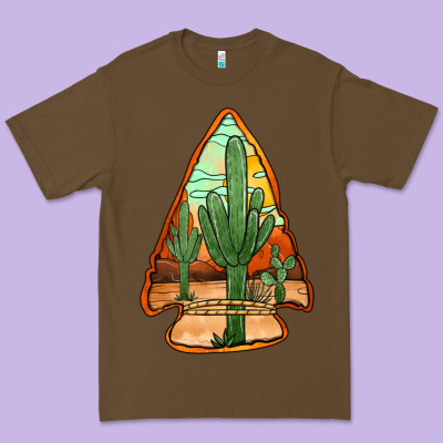 Desert Cactus Arrowhead Premium Tee Designed By Jasminsmagicworld