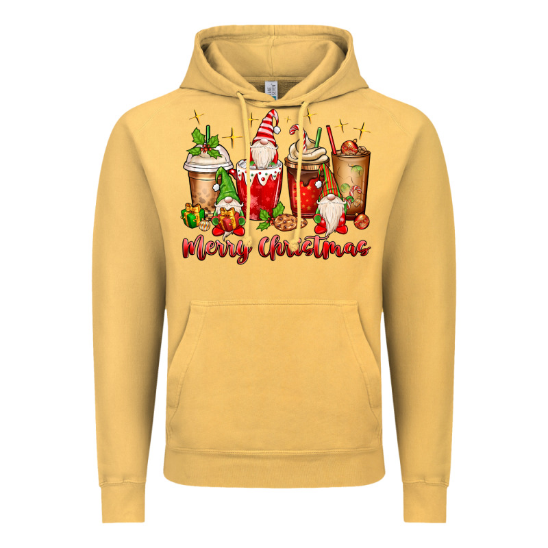 Merry Christmas Gnomes Coffee Cups Vintage Hoodie by MaliasSmallBusiness | Teevron