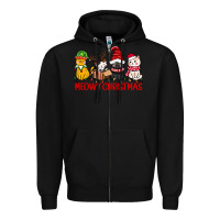 Black meowy christmas Zipper Hoodie - CowGirlArtShop