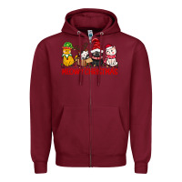 Burgundy meowy christmas Zipper Hoodie - CowGirlArtShop