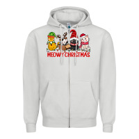 Dove Grey meowy christmas Zipper Hoodie - CowGirlArtShop