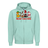 Seafoam meowy christmas Zipper Hoodie - CowGirlArtShop