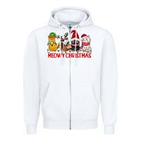White meowy christmas Zipper Hoodie - CowGirlArtShop