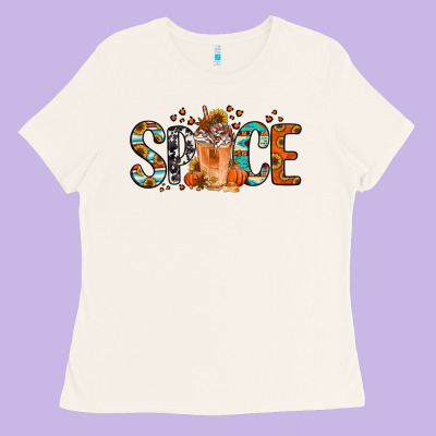 Pumpkin Spice Latte Ladies Tee Designed By Jasminsmagicworld