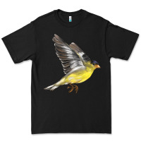 Black Flying American Goldfinch Premium Tee - LillyAllenDesigns