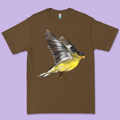 Flying American Goldfinch Premium Tee Designed By Lillyallendesigns