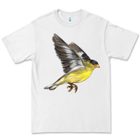 White Flying American Goldfinch Premium Tee - LillyAllenDesigns