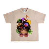 French Oak Beach Hair Afro Messy Bun Bbs Urban Heavy Tee - BundleAndBundleShop