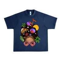 Navy Beach Hair Afro Messy Bun Bbs Urban Heavy Tee - BundleAndBundleShop