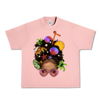 Salmon Beach Hair Afro Messy Bun Bbs Urban Heavy Tee - BundleAndBundleShop