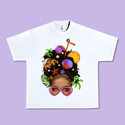 Beach Hair Afro Messy Bun Bbs Urban Heavy Tee Designed By Bundleandbundleshop
