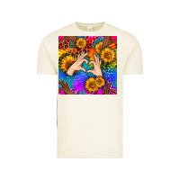 Vintage Arctic Heart And Sunflowers With Neon Leopard Patterns Vintage Tee - BundleAndBundleShop