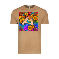 Vintage Camel Heart And Sunflowers With Neon Leopard Patterns Vintage Tee - BundleAndBundleShop