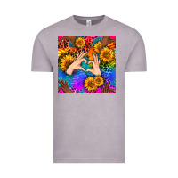 Vintage Zinc Heart And Sunflowers With Neon Leopard Patterns Vintage Tee - BundleAndBundleShop