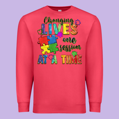 Changing Lives One Session At A Time Premium Sweatshirt Designed By Fadigitalartstudio