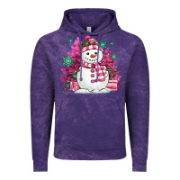 Cloud Purple pink christmas snowman Vintage Hoodie - MaliasSmallBusiness