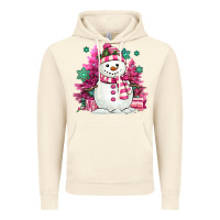 Vintage Artic pink christmas snowman Vintage Hoodie - MaliasSmallBusiness