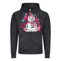 Vintage Black pink christmas snowman Vintage Hoodie - MaliasSmallBusiness