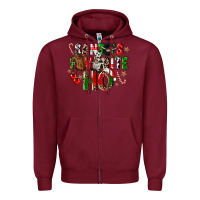 Burgundy santas favorite ho Zipper Hoodie - CowGirlArtShop