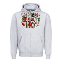 Heather Grey santas favorite ho Zipper Hoodie - CowGirlArtShop