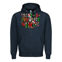 Navy santas favorite ho Zipper Hoodie - CowGirlArtShop