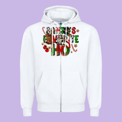 Santas Favorite Ho Zipper Hoodie Designed By Cowgirlartshop