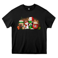 Black Christmas snow coffee cups Heavy Core Tee - Jasminsmagicworld