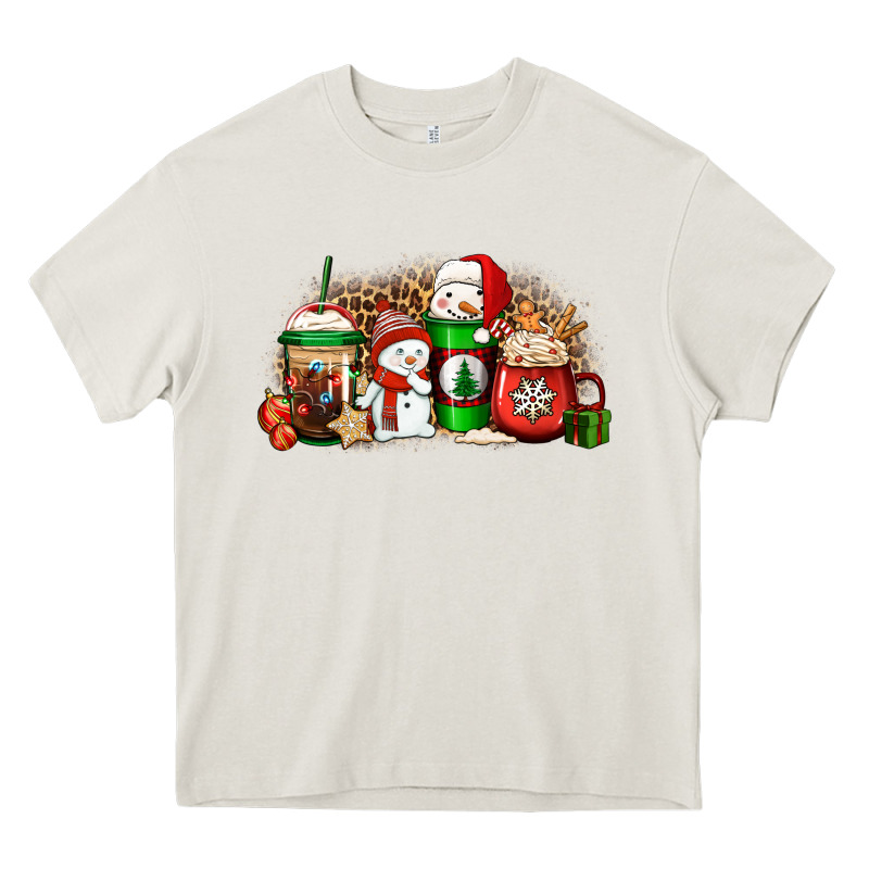 Christmas Snow Coffee Cups Heavy Core Tee by Jasminsmagicworld | Teevron