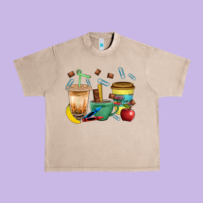 School Boy Coffee Cup Bbs Urban Heavy Tee Designed By Bundleandbundleshop