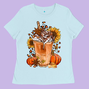 Pumpkin Spice Ice Latte Ladies Tee Designed By Jasminsmagicworld