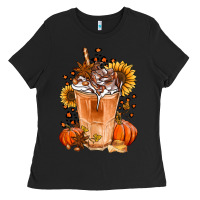Black pumpkin spice ice latte Ladies Tee - Jasminsmagicworld