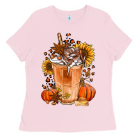 Bubblegum Pink pumpkin spice ice latte Ladies Tee - Jasminsmagicworld