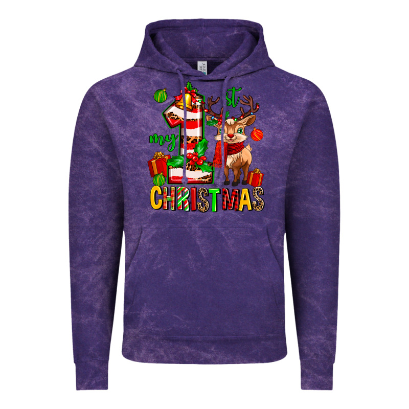 My First Christmas Reindeer Vintage Hoodie by MaliasSmallBusiness | Teevron