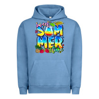 Pigment Pebble Blue summer time Urban Hoodie - CowhideDigitalArt