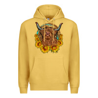 Antique Gold cow sunflower leopard Premium Hoodie - OliviaCreatesArt