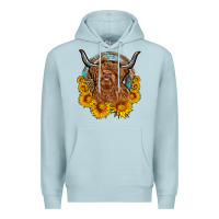 Blue Mist cow sunflower leopard Premium Hoodie - OliviaCreatesArt