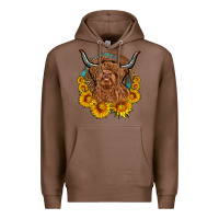 Chestnut cow sunflower leopard Premium Hoodie - OliviaCreatesArt