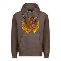 Coffee cow sunflower leopard Premium Hoodie - OliviaCreatesArt